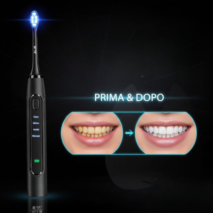 Spazzolino elettrico con tecnologia Sonica con Luce UV Sbiancante-smillex