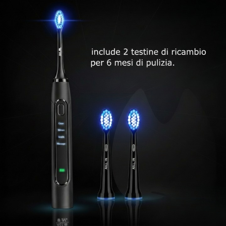 Spazzolino elettrico con tecnologia Sonica con Luce UV Sbiancante-smillex